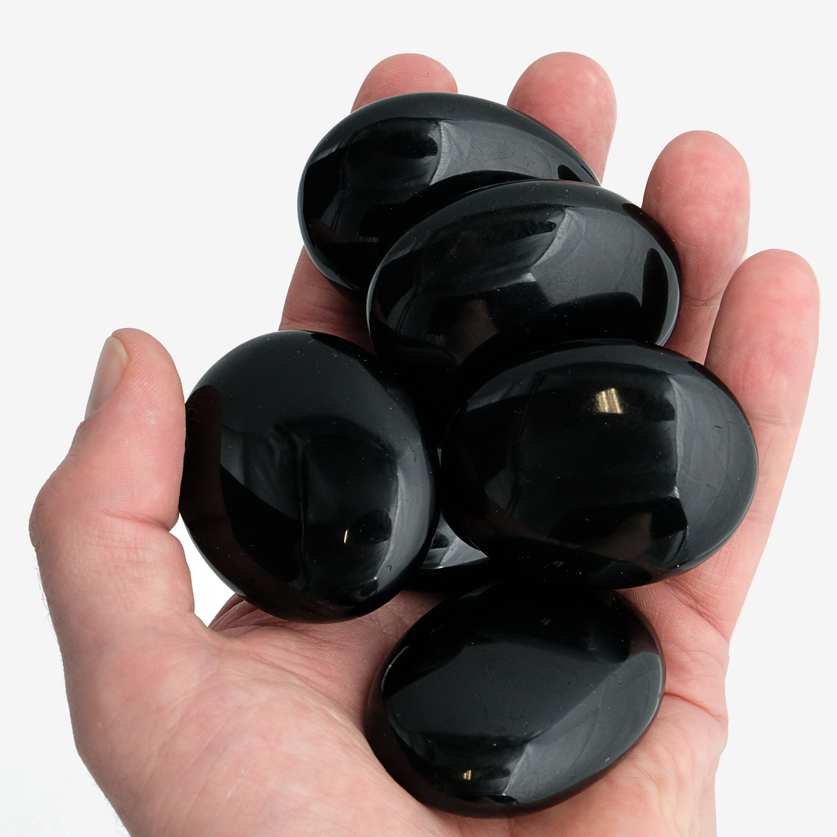 Musta obsidiaani kämmenkivi 55–60 mm